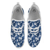 Denim Jeans Rose Print Pattern White Athletic Shoes-grizzshop