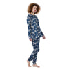 Denim Jeans Rose Print Pattern Women's Pajamas-grizzshop