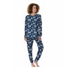 Denim Jeans Rose Print Pattern Women's Pajamas-grizzshop