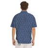 Denim Jeans X Cross Print Pattern Men's Short Sleeve Shirts-grizzshop