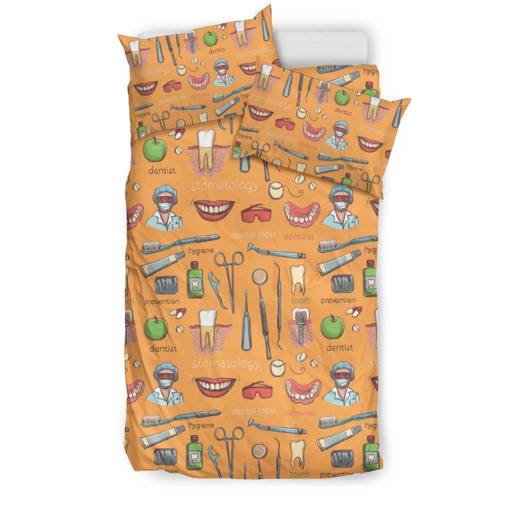 Dental Dentist Dentistry Tooth Pattern Print Duvet Cover Bedding Set-grizzshop