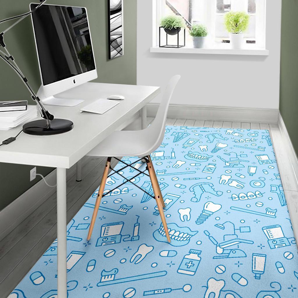 Dental Dentistry Dentist Tooth Pattern Print Floor Mat-grizzshop