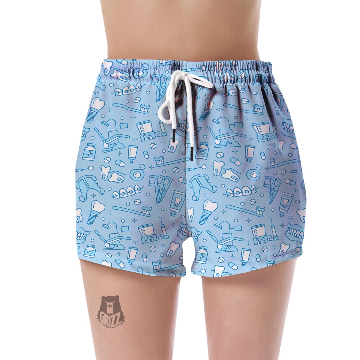 Dental Dentistry Dentist Tooth Pattern Print Women's Shorts-grizzshop