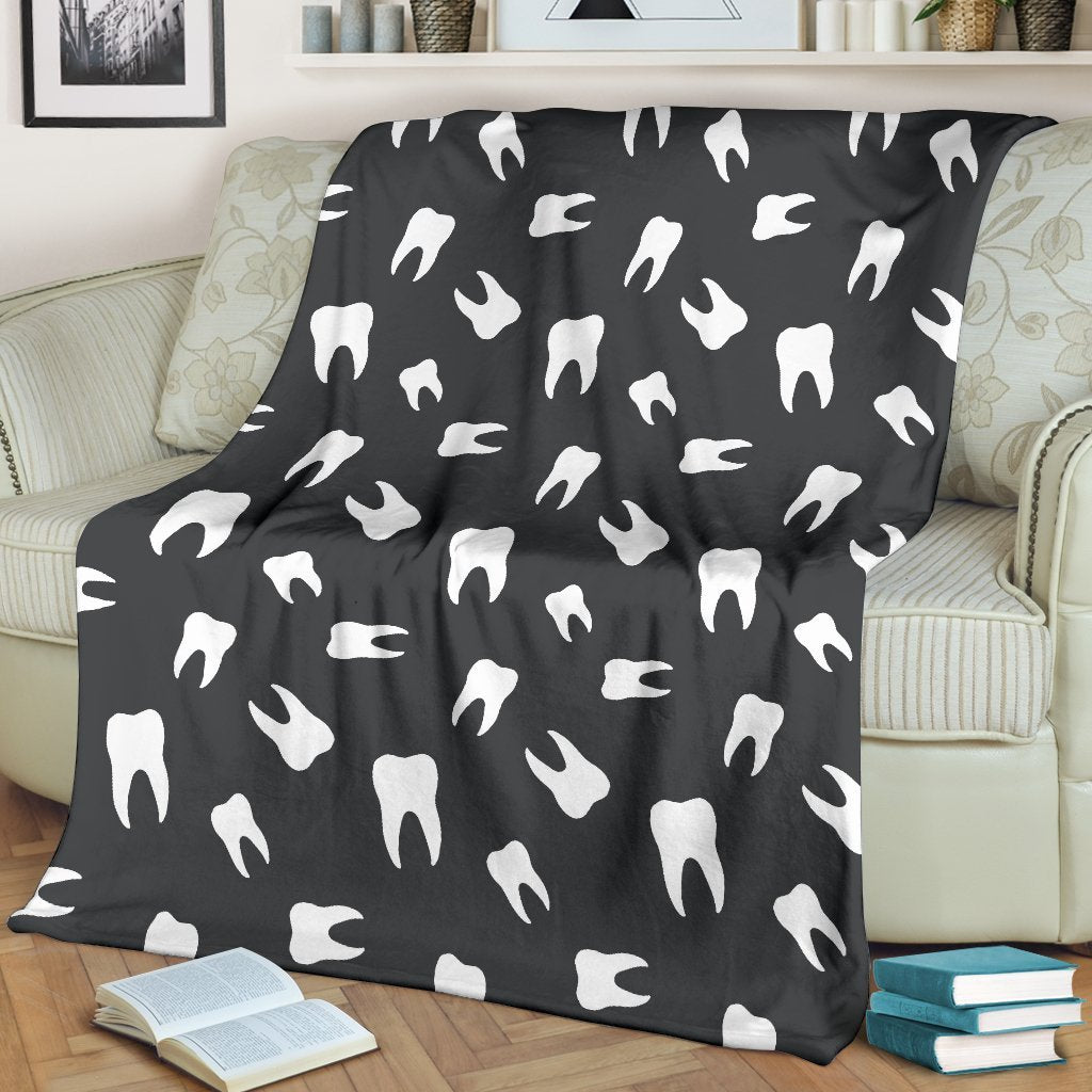 Dentist Dental Dentistry Tooth Pattern Print Blanket-grizzshop