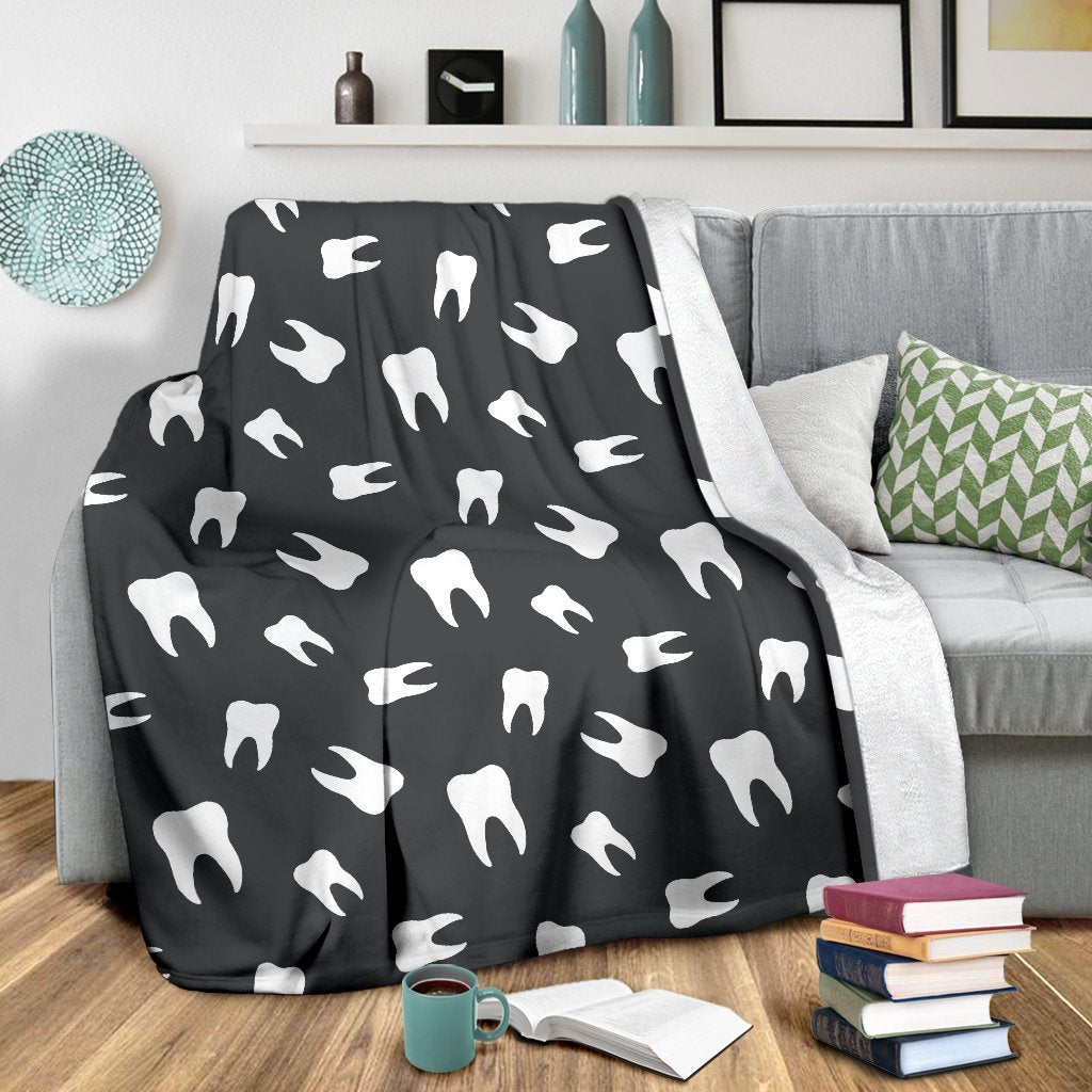 Dentist Dental Dentistry Tooth Pattern Print Blanket-grizzshop