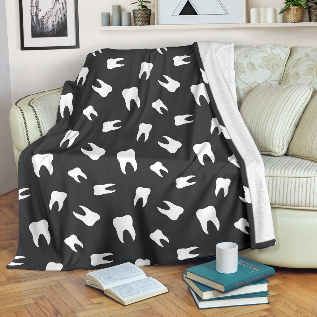 Dentist Dental Dentistry Tooth Pattern Print Blanket-grizzshop