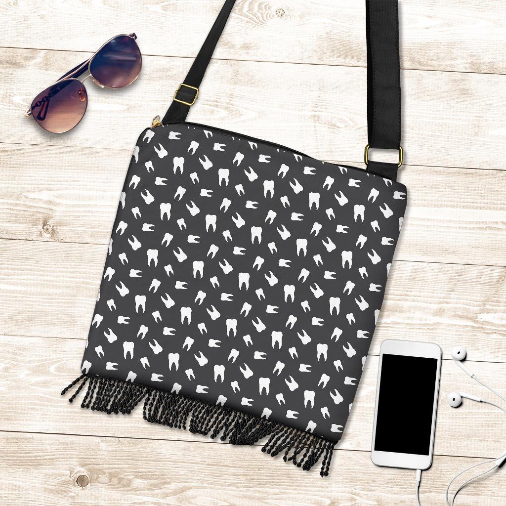 Dentist Dental Dentistry Tooth Pattern Print Crossbody Bags-grizzshop