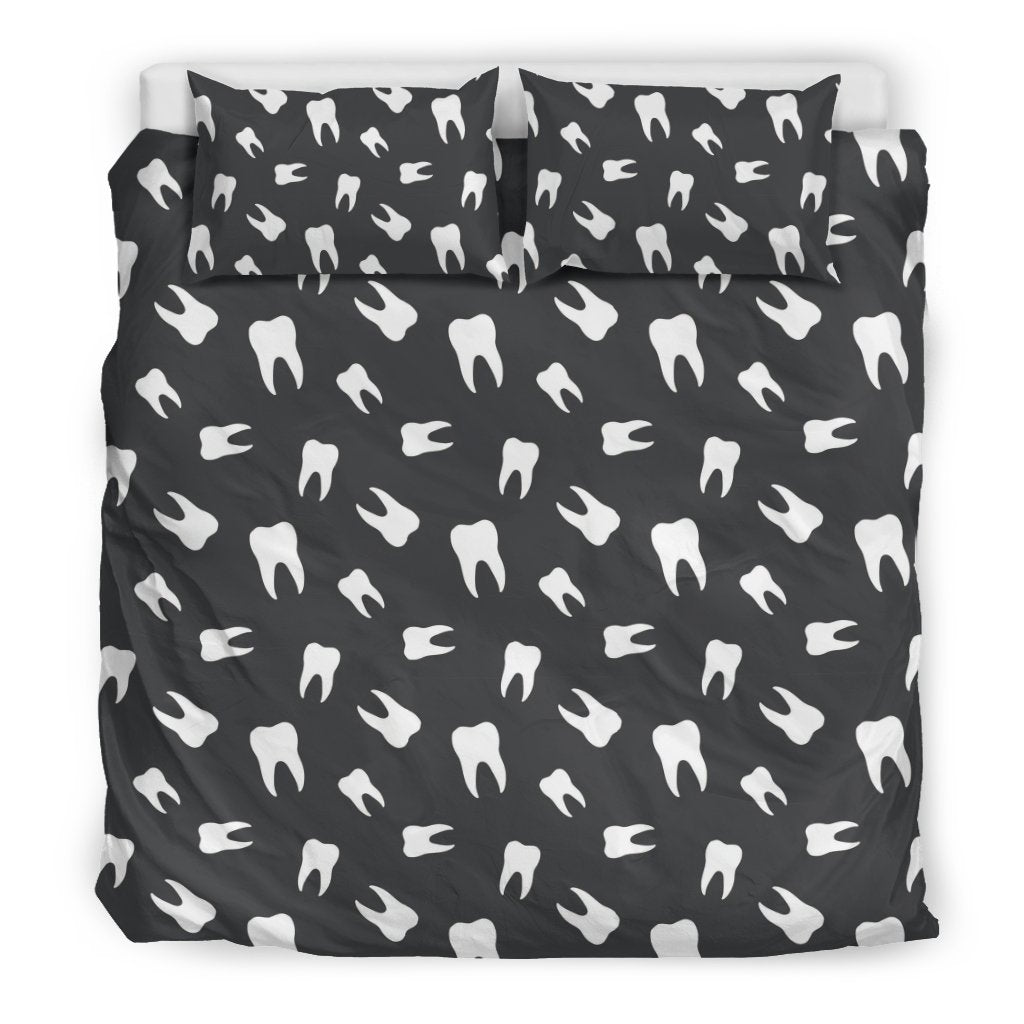 Dentist Dental Dentistry Tooth Pattern Print Duvet Cover Bedding Set-grizzshop