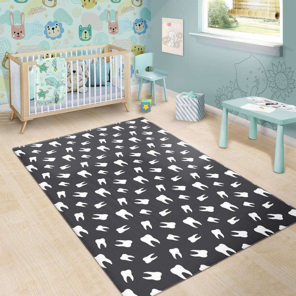 Dentist Dental Dentistry Tooth Pattern Print Floor Mat-grizzshop