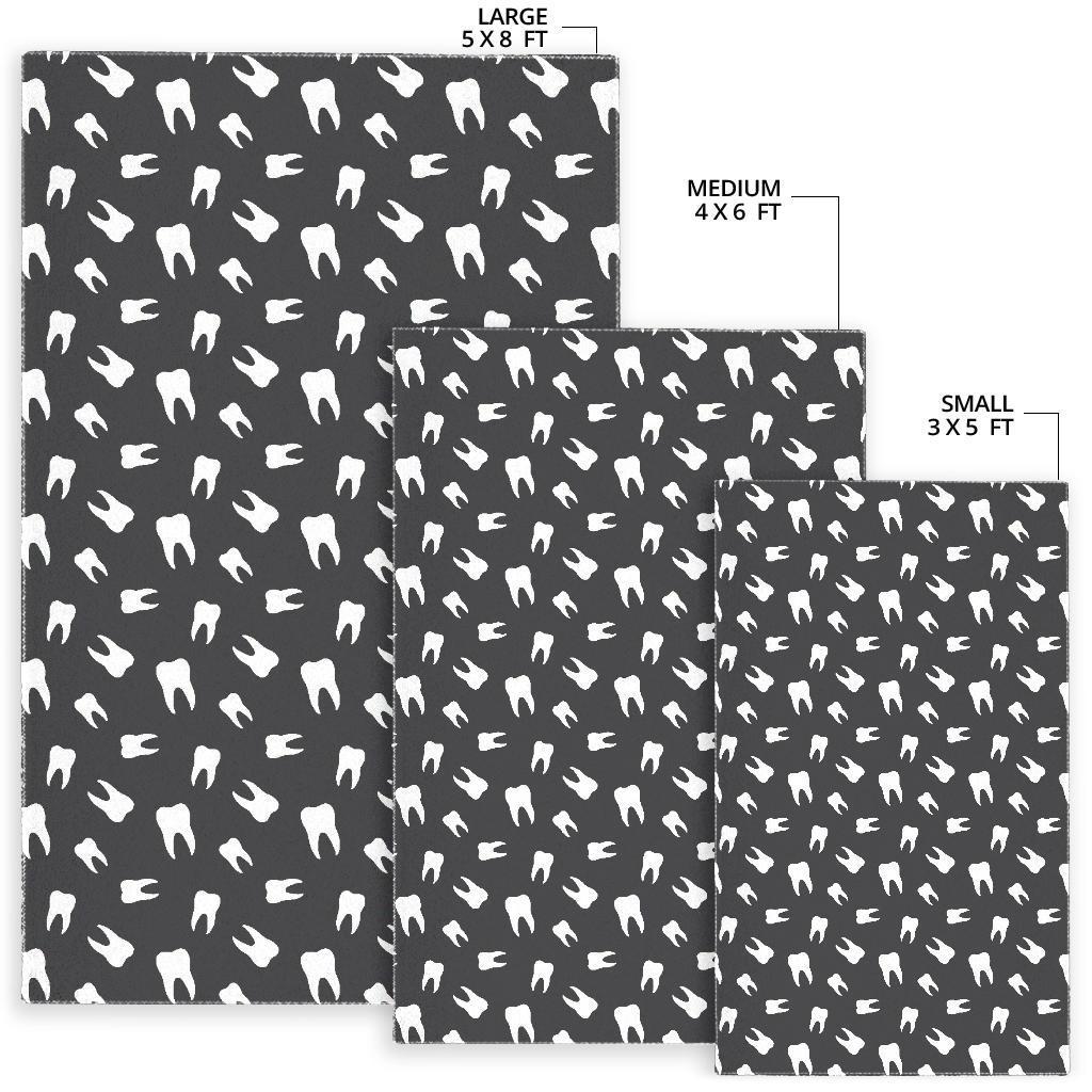 Dentist Dental Dentistry Tooth Pattern Print Floor Mat-grizzshop