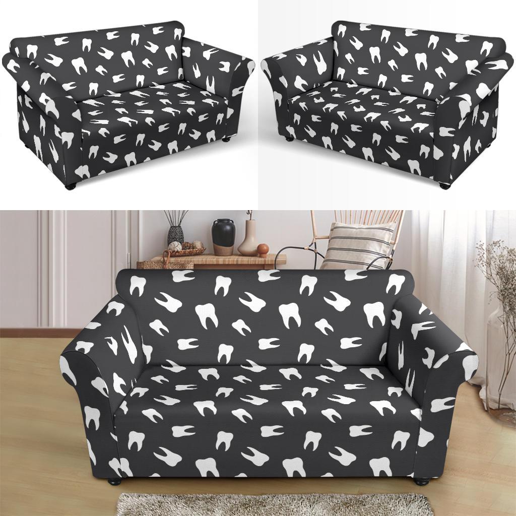 Dentist Dental Dentistry Tooth Pattern Print Loveseat Cover-grizzshop