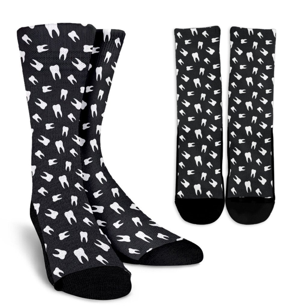 Dentist Dental Dentistry Tooth Pattern Print Unisex Crew Socks-grizzshop