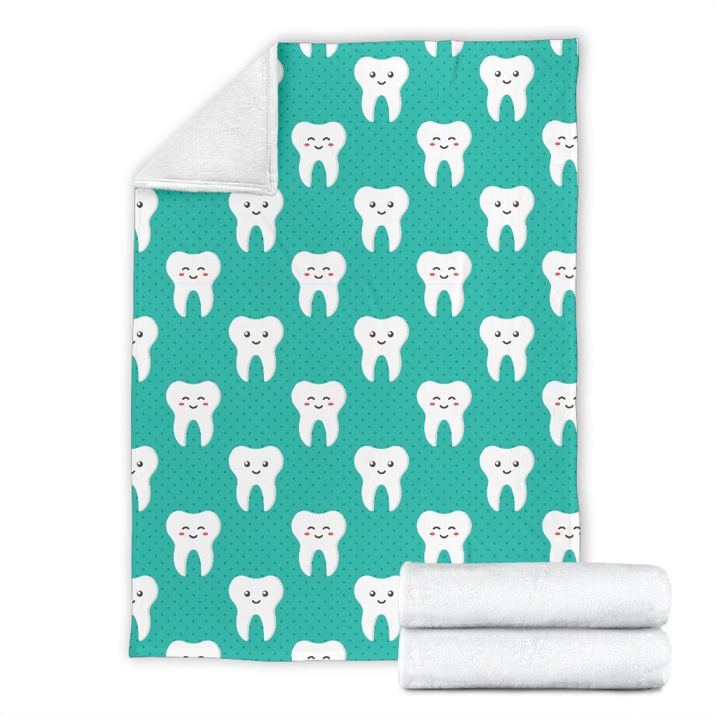 Dentistry Dentist Dental Tooth Pattern Print Blanket-grizzshop