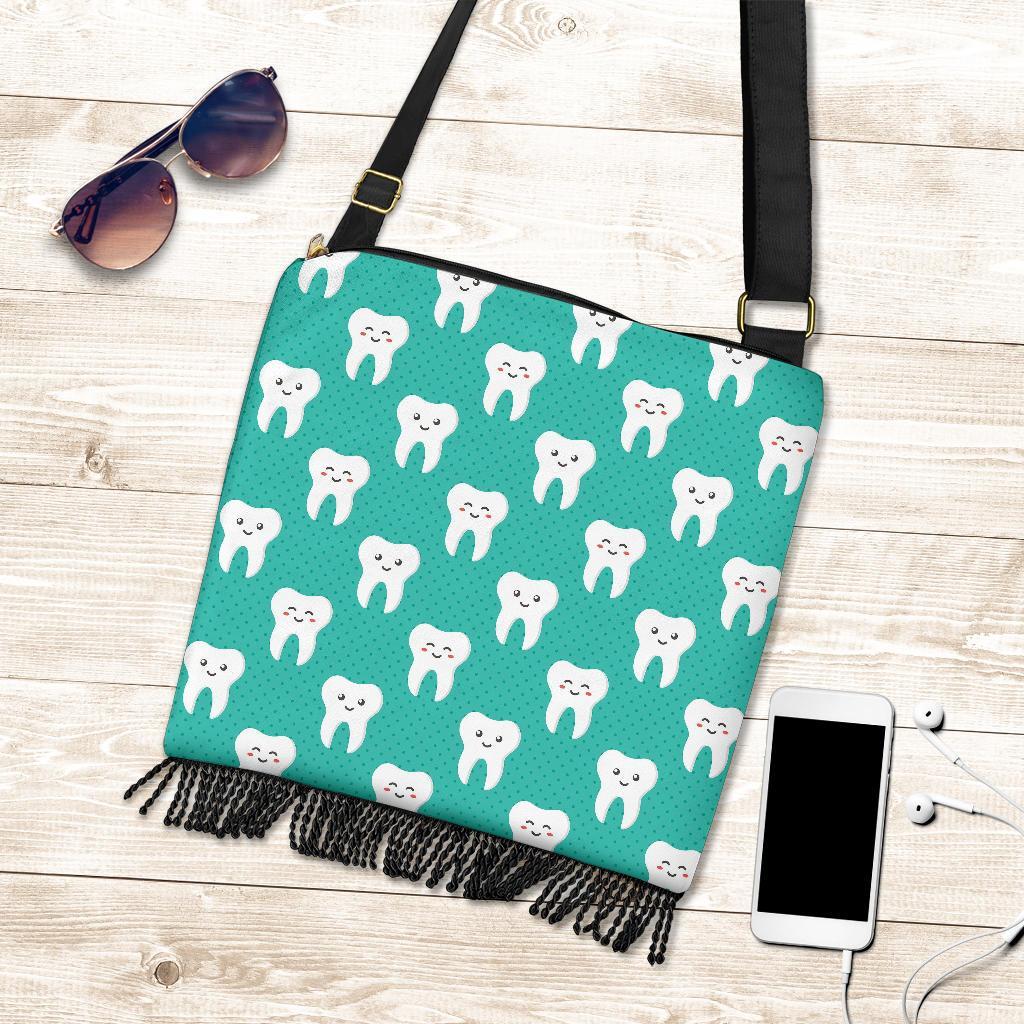 Dentistry Dentist Dental Tooth Pattern Print Crossbody Bags-grizzshop