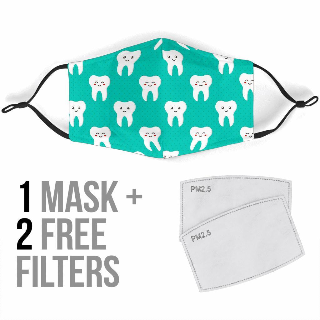 Dentistry Dentist Dental Tooth Pattern Print Face Mask-grizzshop