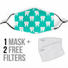 Dentistry Dentist Dental Tooth Pattern Print Face Mask-grizzshop