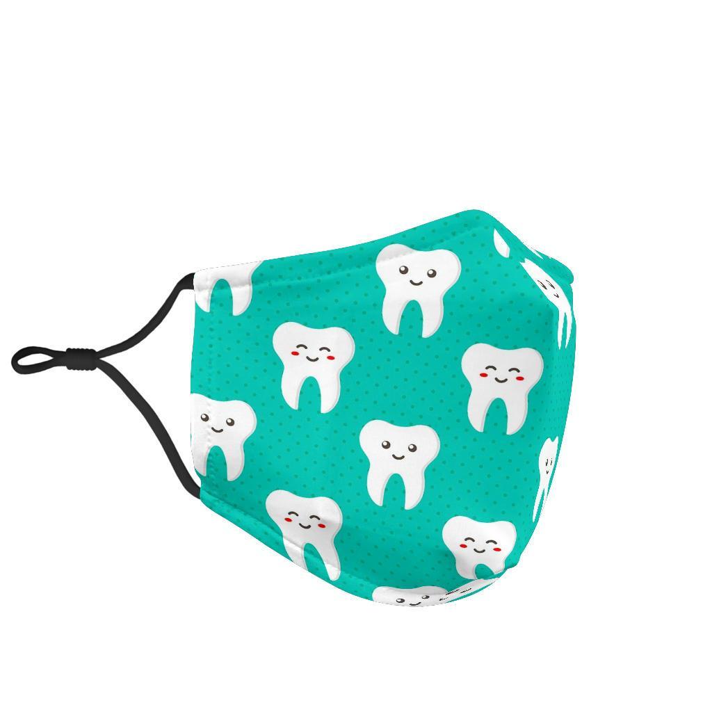 Dentistry Dentist Dental Tooth Pattern Print Face Mask-grizzshop