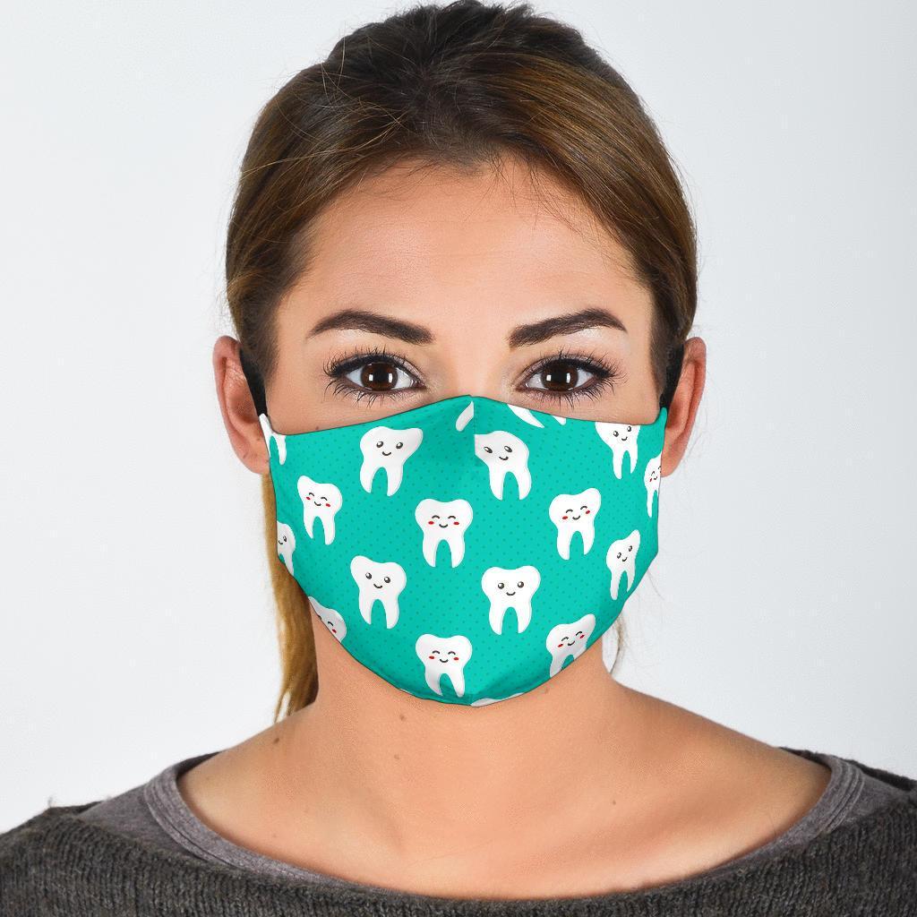 Dentistry Dentist Dental Tooth Pattern Print Face Mask-grizzshop