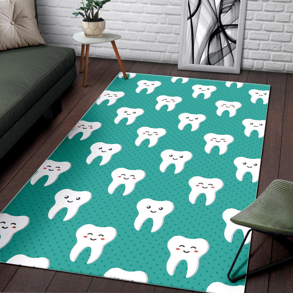 Dentistry Dentist Dental Tooth Pattern Print Floor Mat-grizzshop