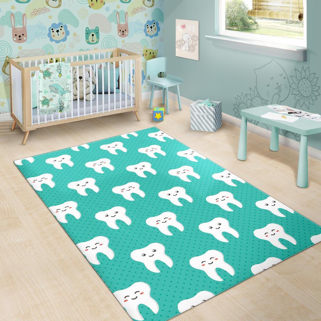 Dentistry Dentist Dental Tooth Pattern Print Floor Mat-grizzshop