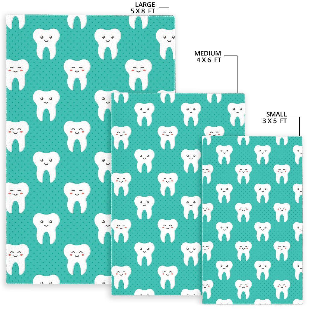 Dentistry Dentist Dental Tooth Pattern Print Floor Mat-grizzshop