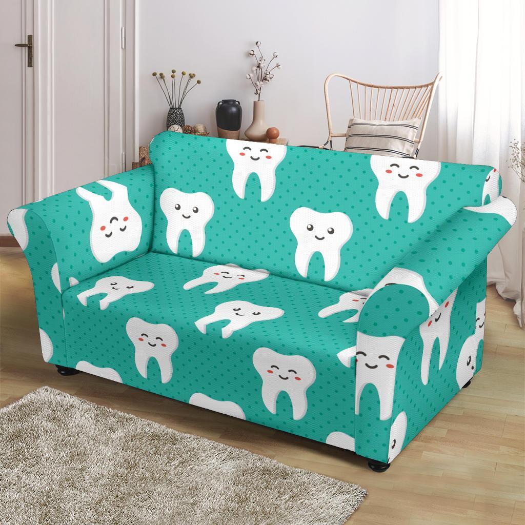 Dentistry Dentist Dental Tooth Pattern Print Loveseat Cover-grizzshop