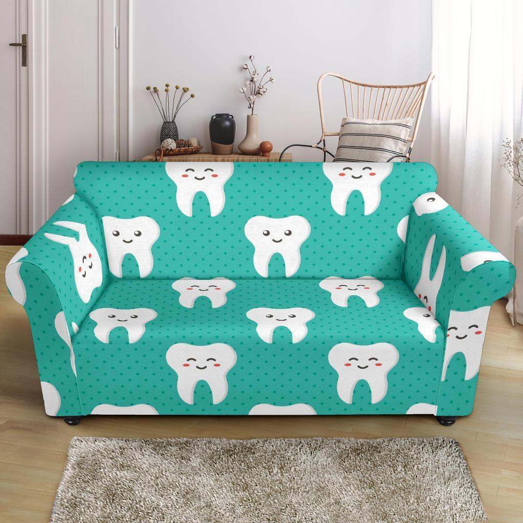 Dentistry Dentist Dental Tooth Pattern Print Loveseat Cover-grizzshop