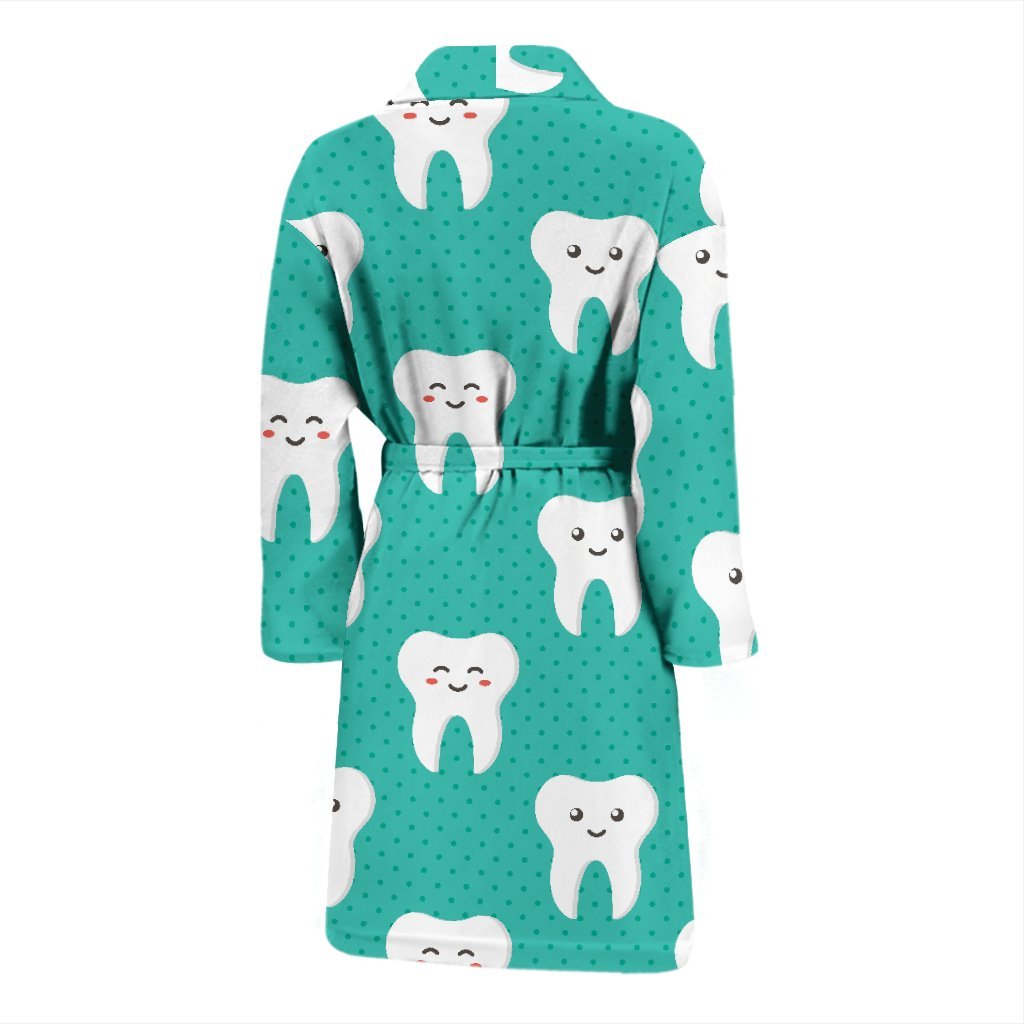 Dentistry Dentist Dental Tooth Pattern Print Men Long Robe-grizzshop