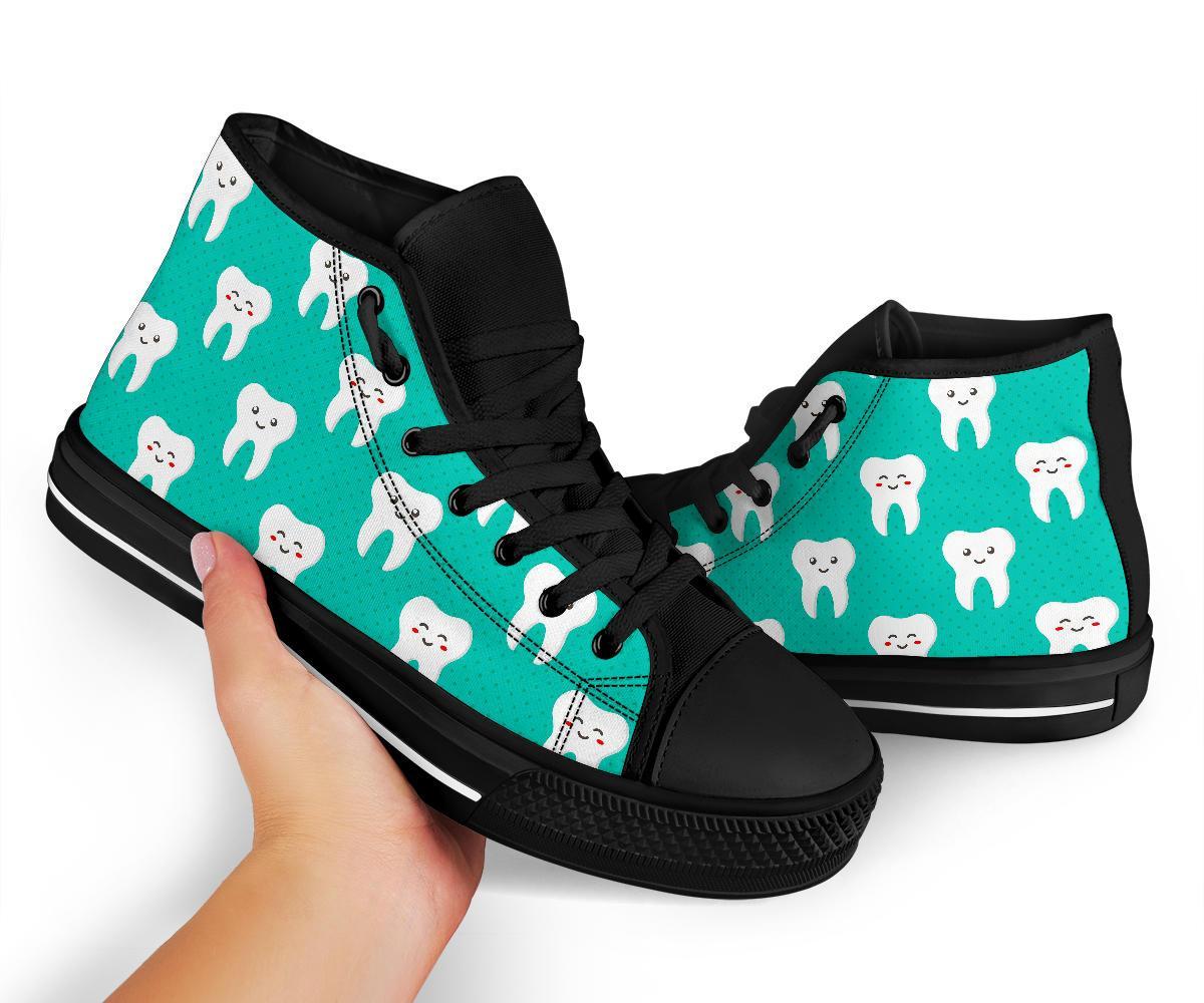 Dentistry Dentist Dental Tooth Pattern Print Men Women's High Top Shoes-grizzshop