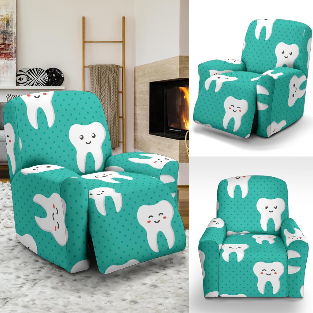 Dentistry Dentist Dental Tooth Pattern Print Recliner Cover-grizzshop