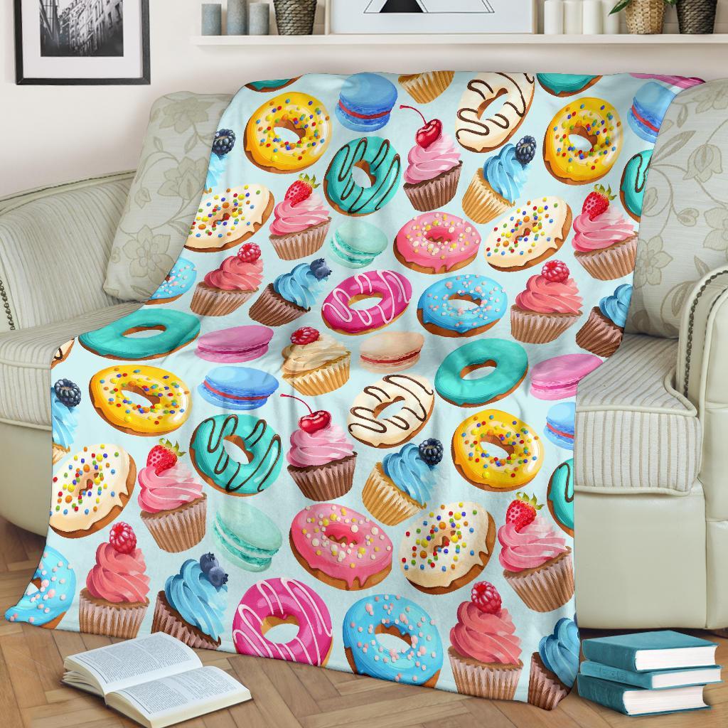 Dessert Cupcake Pattern Print Blanket-grizzshop