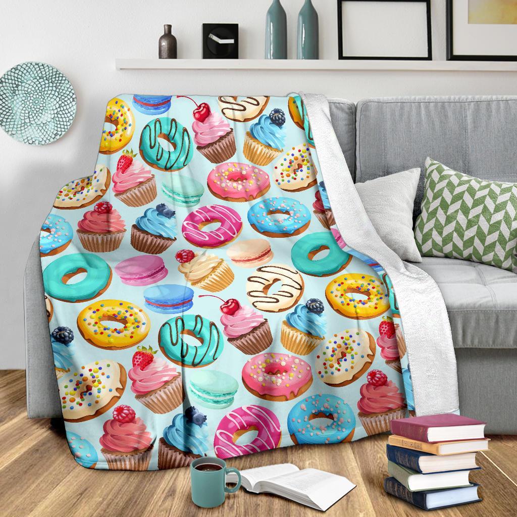 Dessert Cupcake Pattern Print Blanket-grizzshop