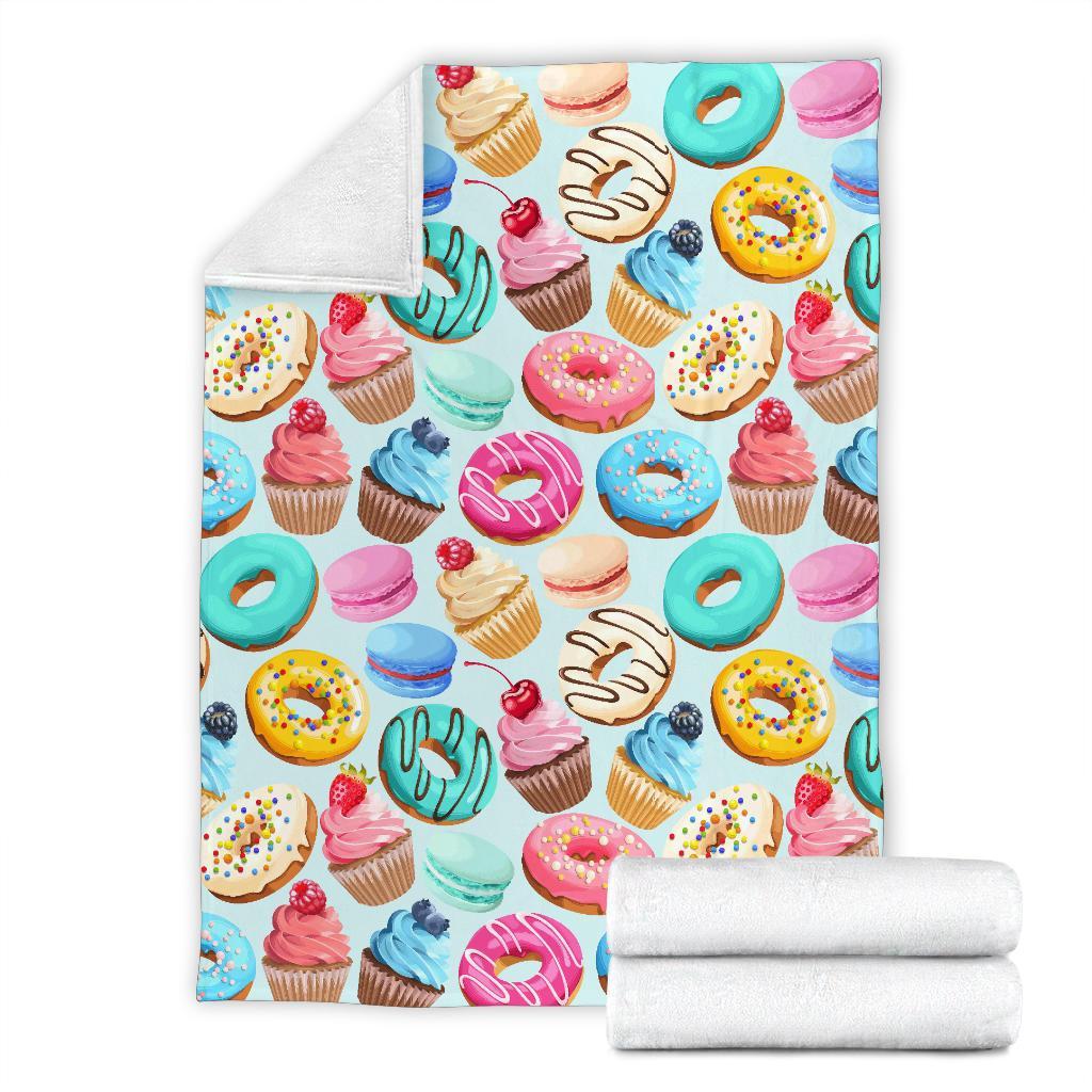 Dessert Cupcake Pattern Print Blanket-grizzshop