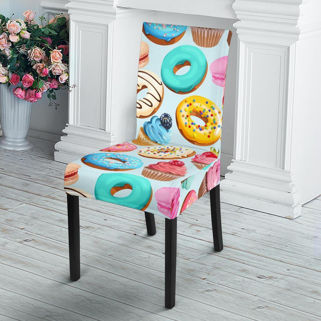 Dessert Cupcake Pattern Print Chair Cover-grizzshop