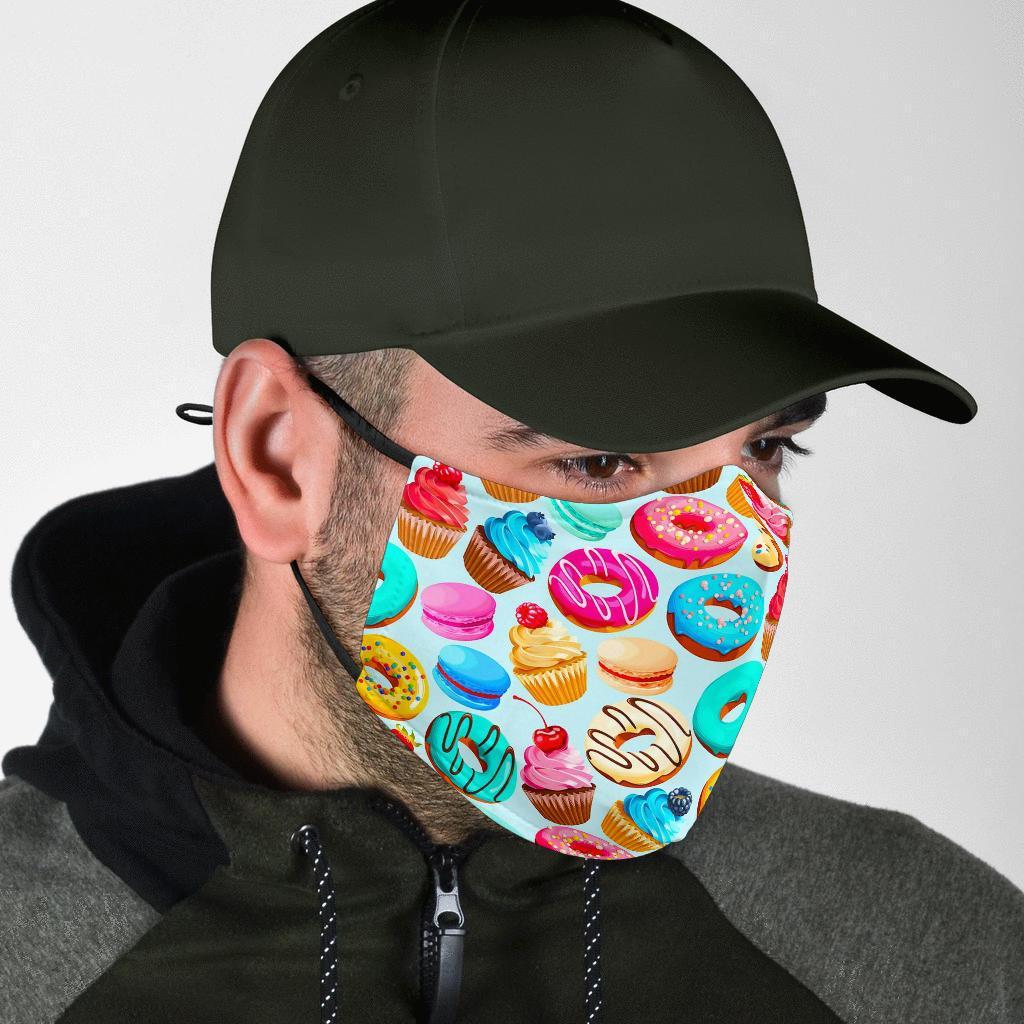 Dessert Cupcake Pattern Print Face Mask-grizzshop