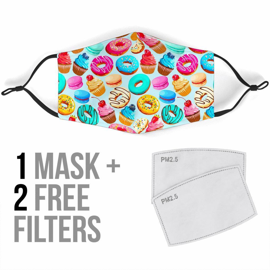 Dessert Cupcake Pattern Print Face Mask-grizzshop