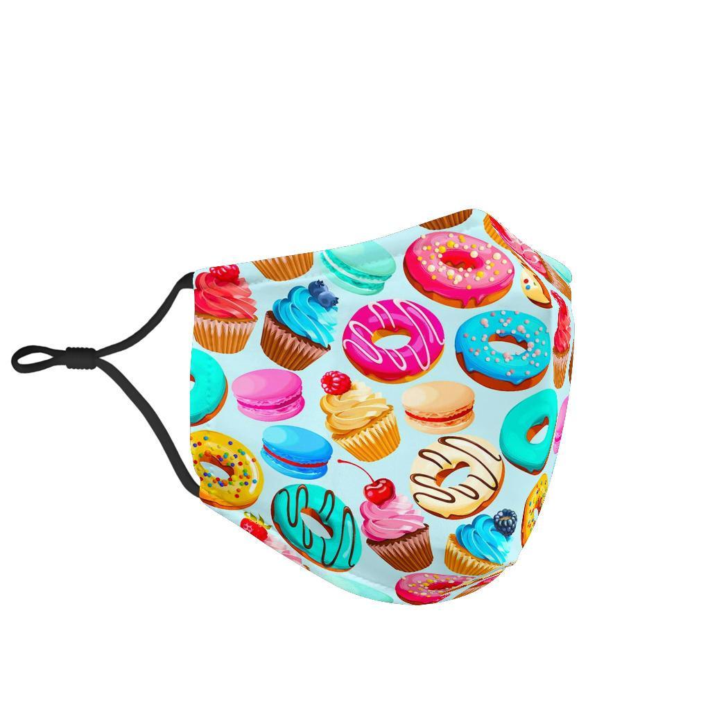 Dessert Cupcake Pattern Print Face Mask-grizzshop