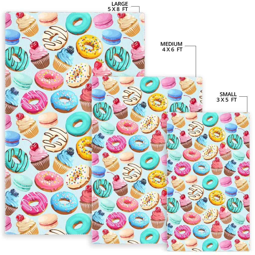 Dessert Cupcake Pattern Print Floor Mat-grizzshop