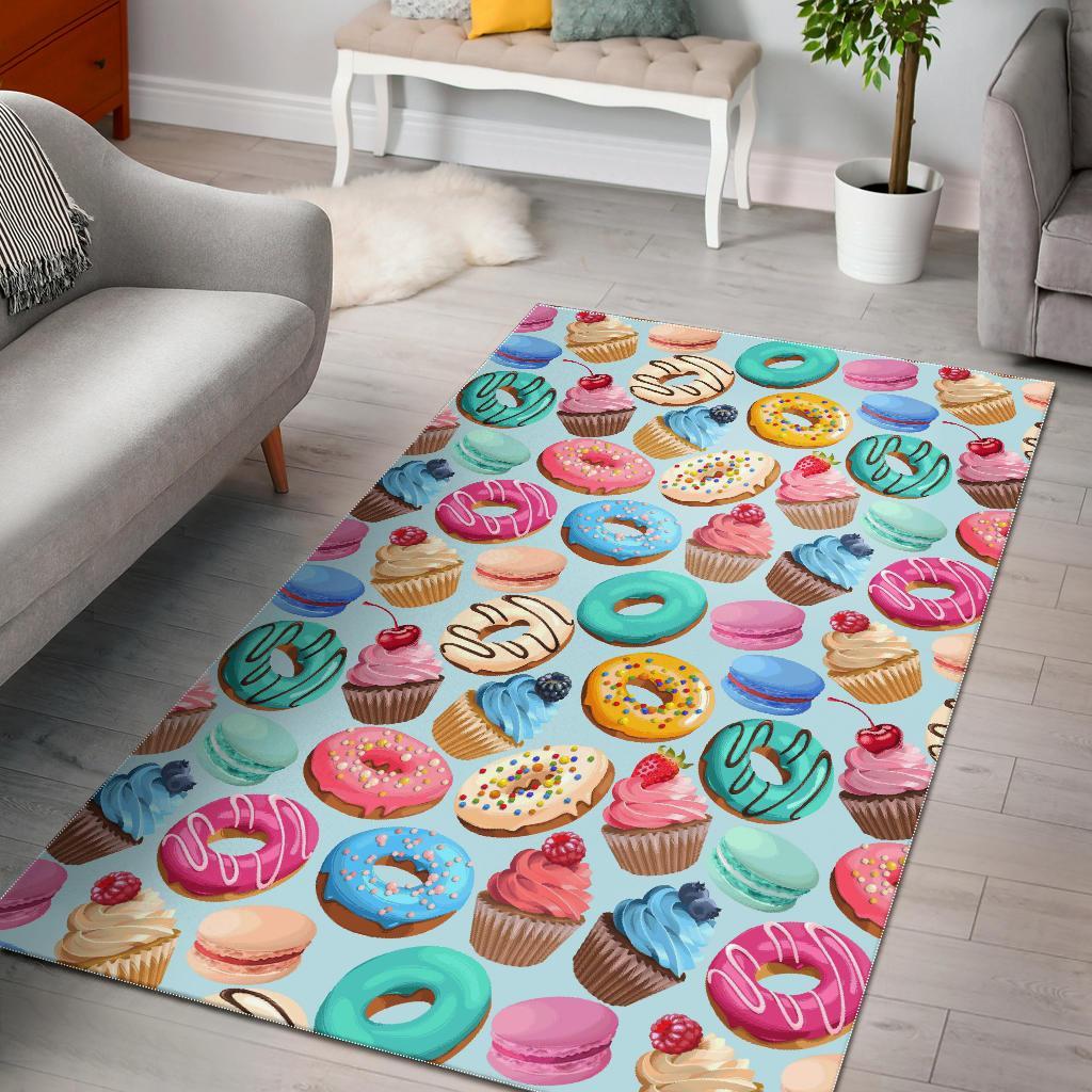 Dessert Cupcake Pattern Print Floor Mat-grizzshop