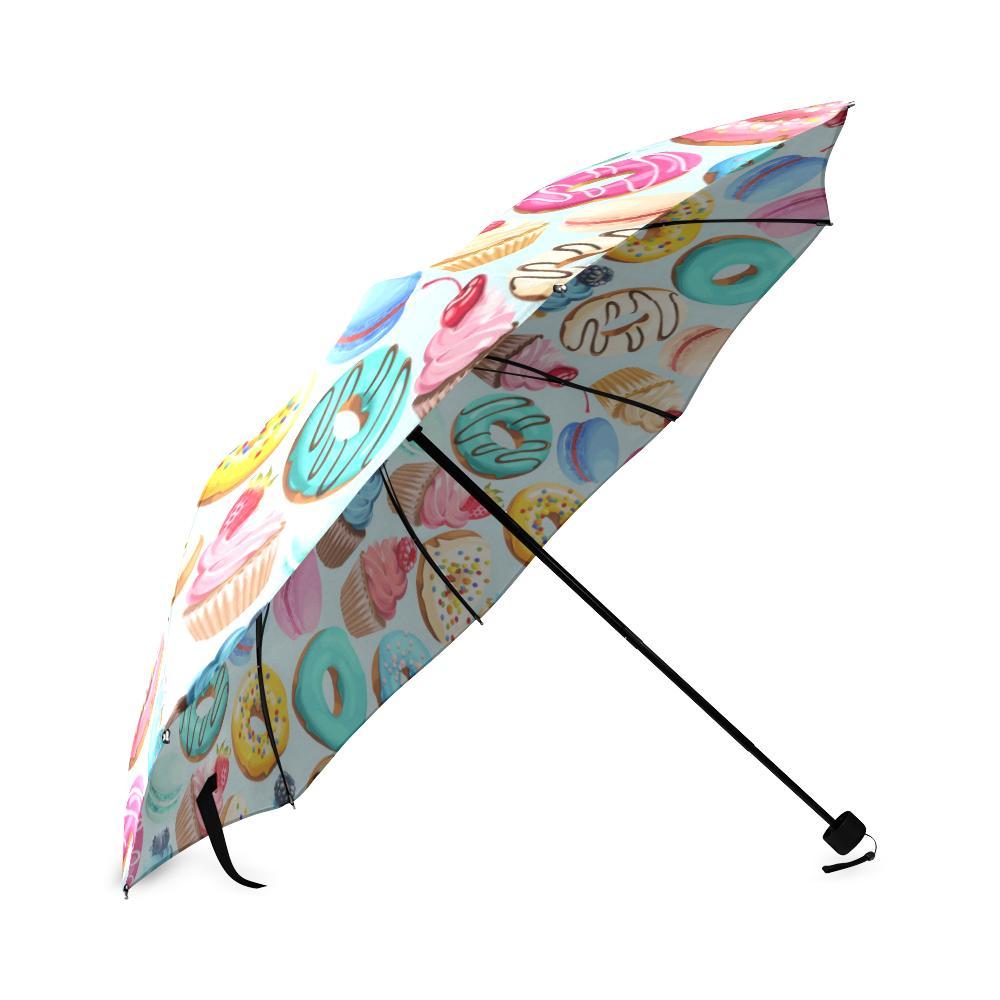 Dessert Cupcake Pattern Print Foldable Umbrella-grizzshop