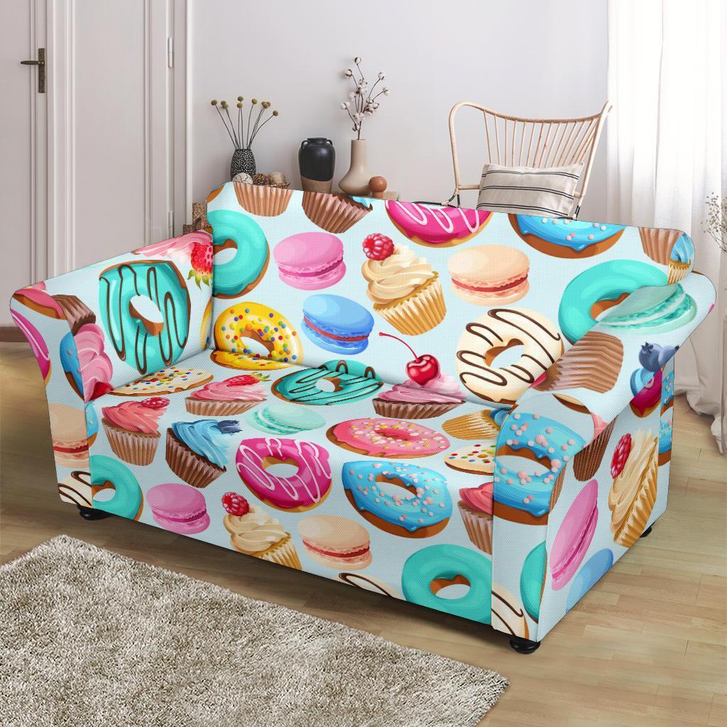 Dessert Cupcake Pattern Print Loveseat Cover-grizzshop