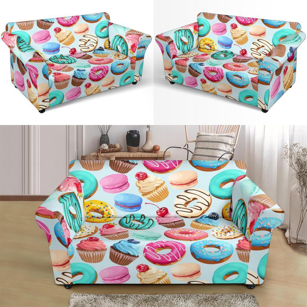 Dessert Cupcake Pattern Print Loveseat Cover-grizzshop