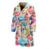 Dessert Cupcake Pattern Print Men Long Robe-grizzshop