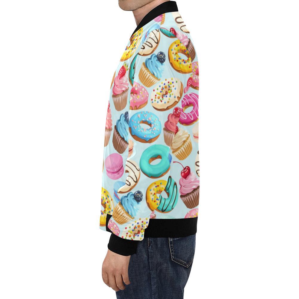 Dessert Cupcake Pattern Print Men's Bomber Jacket-grizzshop