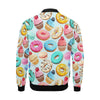 Dessert Cupcake Pattern Print Men's Bomber Jacket-grizzshop