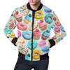 Dessert Cupcake Pattern Print Men's Bomber Jacket-grizzshop