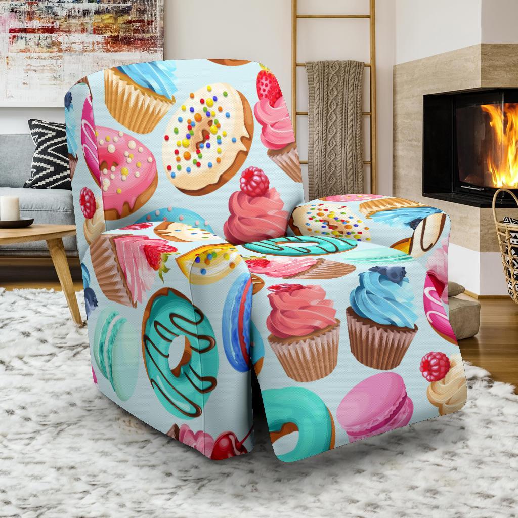 Dessert Cupcake Pattern Print Recliner Cover-grizzshop