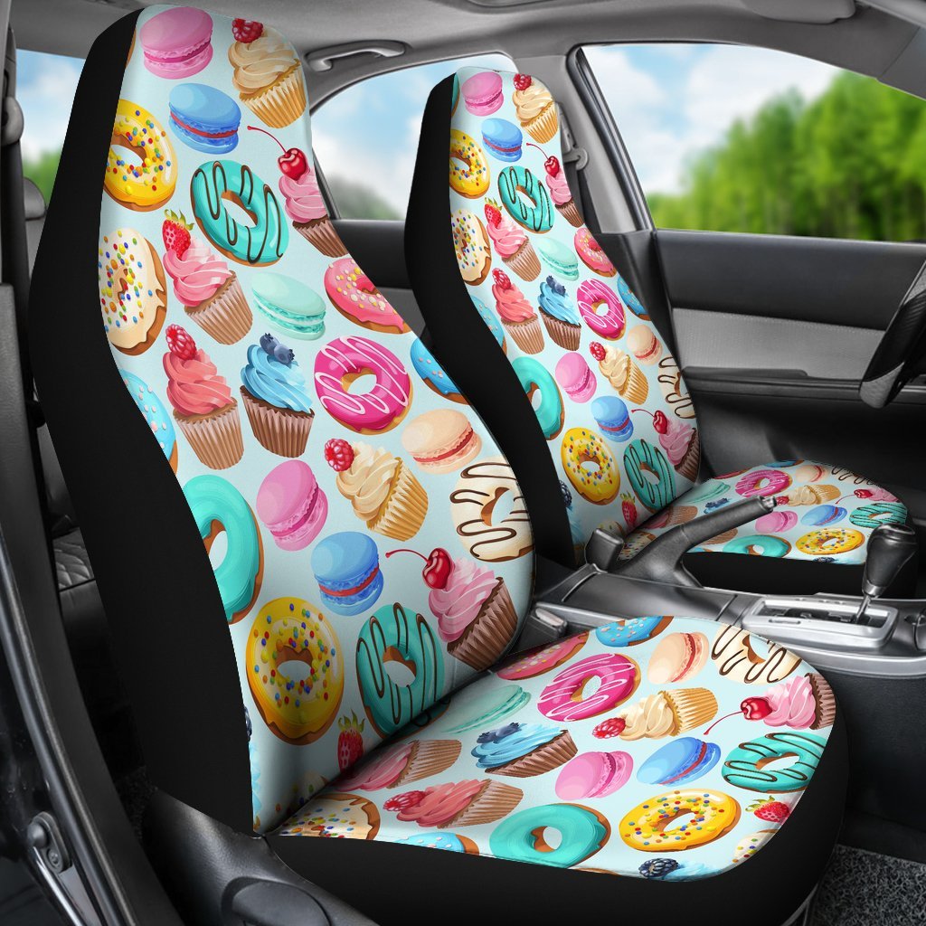 Dessert Cupcake Pattern Print Universal Fit Car Seat Cover-grizzshop