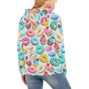 Dessert Cupcake Pattern Print Women Pullover Hoodie-grizzshop