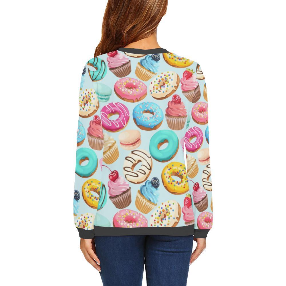 Dessert Cupcake Pattern Print Women's Sweatshirt-grizzshop